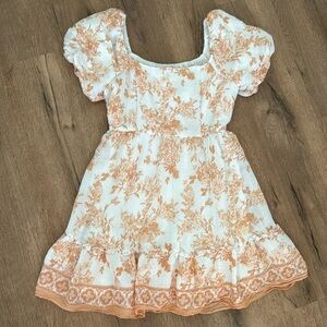 Blu Pepper Orange and White Floral Dress